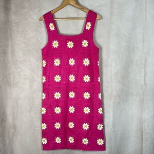 Kings Road Pink Dress Boho Cottagecore Girlcore Barbie Crochet NWT Women Small